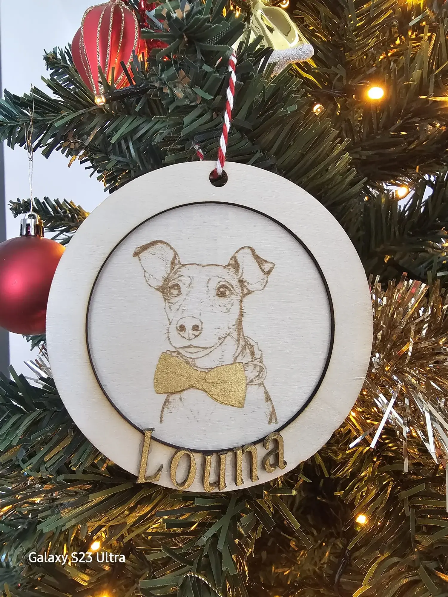 Boule de noel animaux lettre 3D
